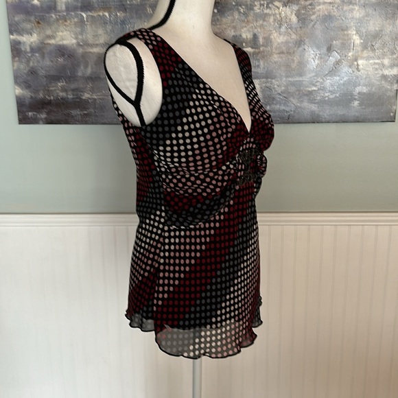 Bisou Bisou Michele Bohbot Size 10 Blouse Lined Poly Top New Without Tags - Picture 3 of 7